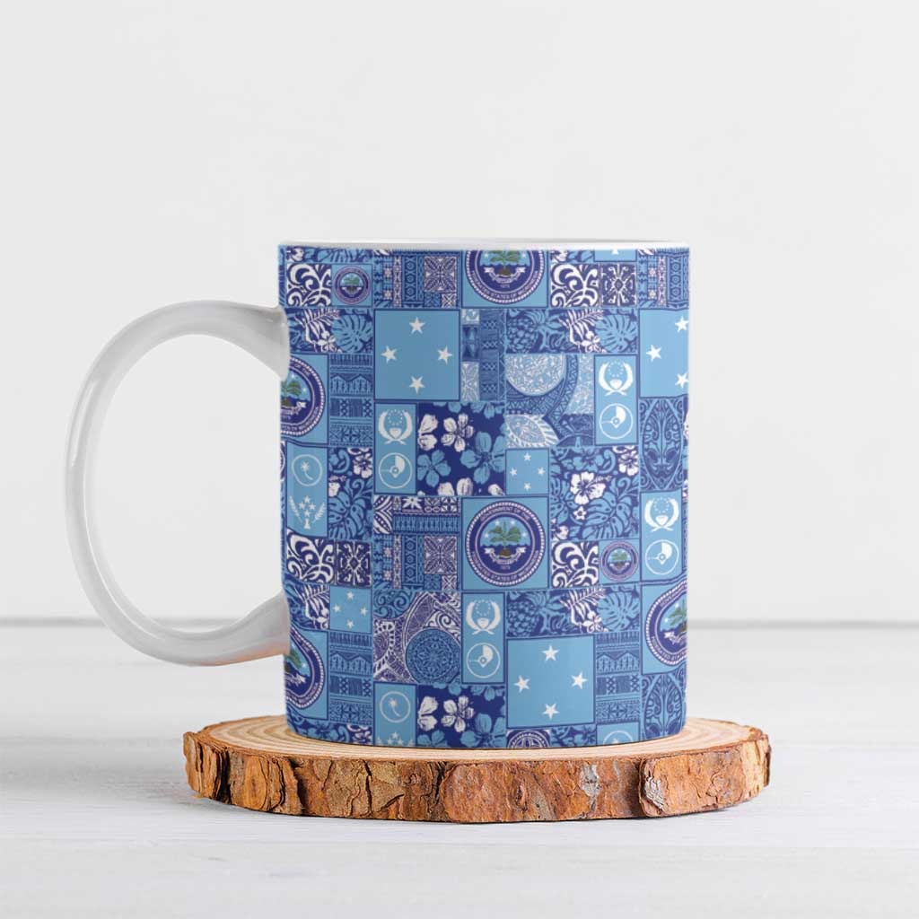 Federated States of Micronesia Merry Christmas Ceramic Mug Pacific Patchwork Xmas Vibes - Polynesian Pride