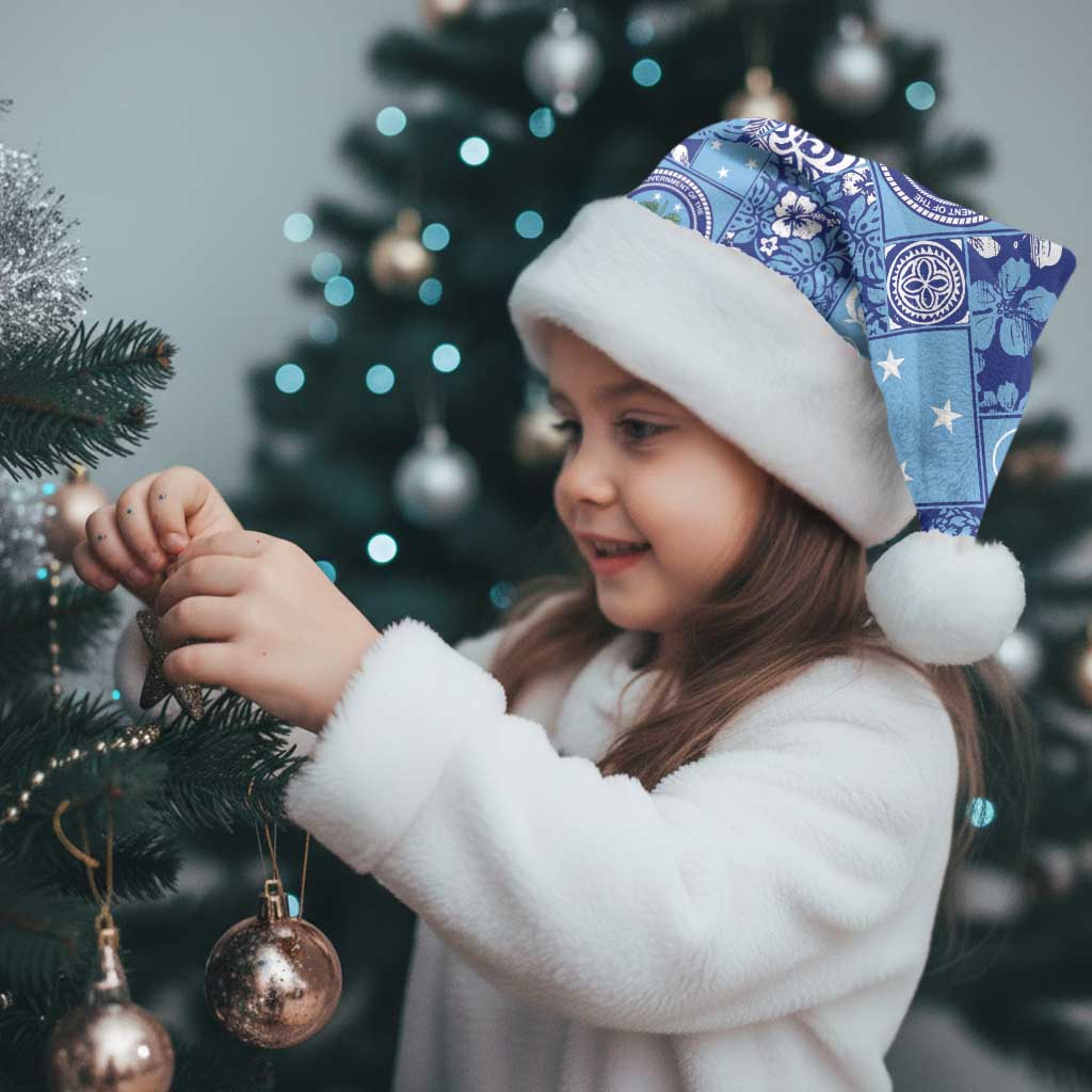 Federated States of Micronesia Merry Christmas Santa Hat Pacific Patchwork Xmas Vibes - Polynesian Pride