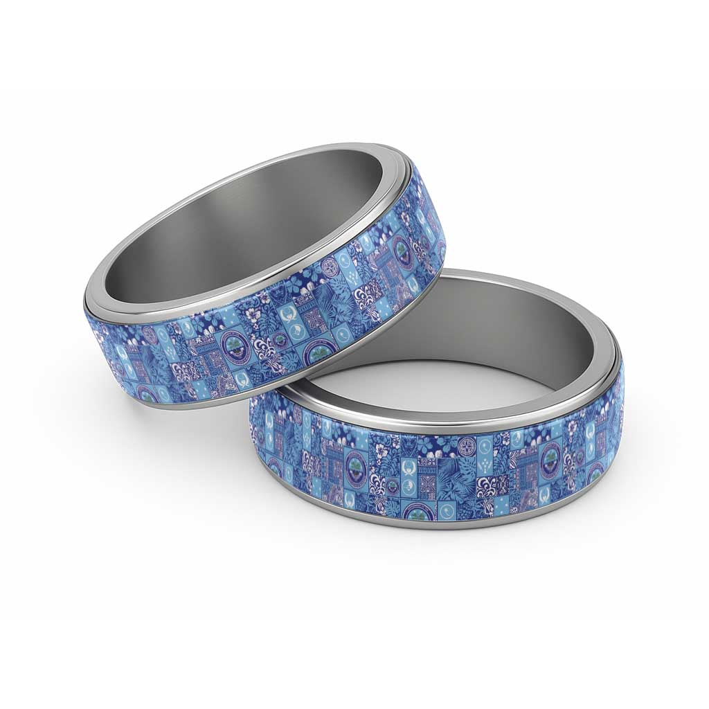Federated States of Micronesia Merry Christmas Classic Ring Pacific Patchwork Xmas Vibes - Polynesian Pride