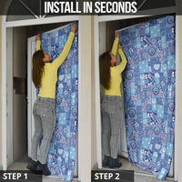 Federated States of Micronesia Merry Christmas Door Cover Pacific Patchwork Xmas Vibes - Polynesian Pride