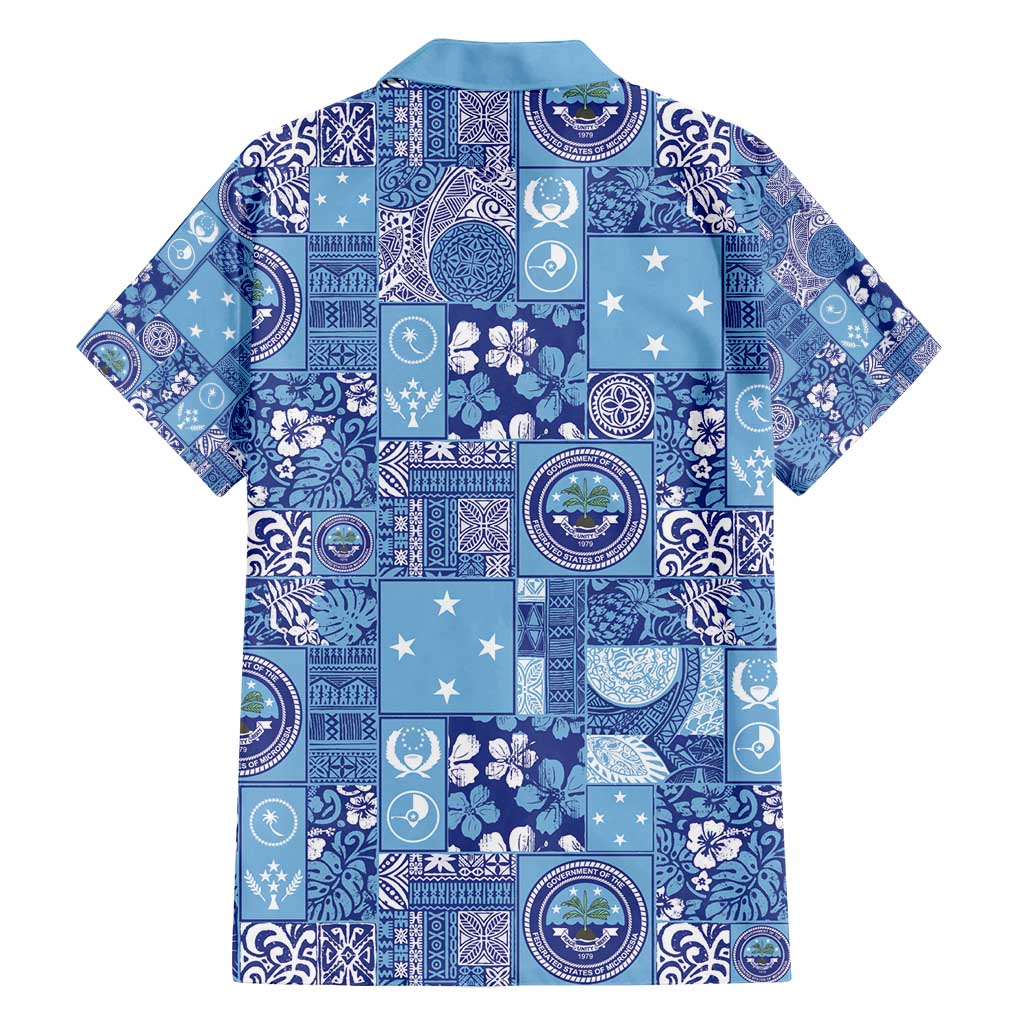 Federated States of Micronesia Merry Christmas Family Matching Off Shoulder Maxi Dress and Hawaiian Shirt Pacific Patchwork Xmas Vibes - Polynesian Pride