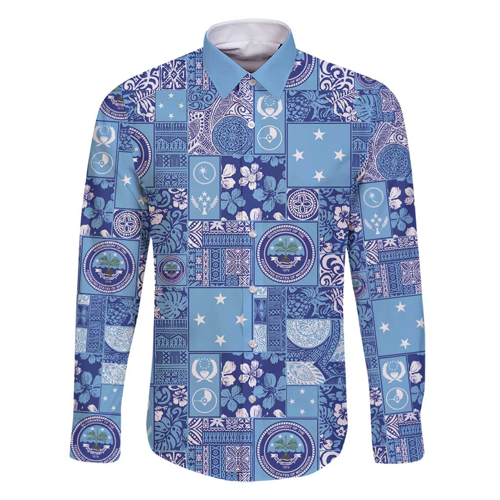 Federated States of Micronesia Merry Christmas Family Matching Off Shoulder Maxi Dress and Hawaiian Shirt Pacific Patchwork Xmas Vibes - Polynesian Pride