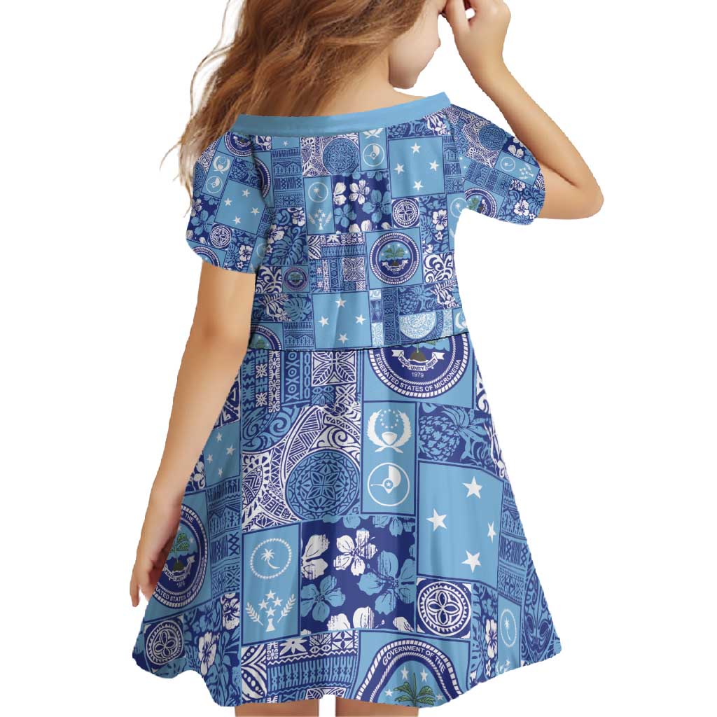 Federated States of Micronesia Merry Christmas Family Matching Summer Maxi Dress and Hawaiian Shirt Pacific Patchwork Xmas Vibes - Polynesian Pride