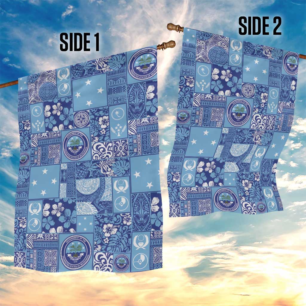 Federated States of Micronesia Merry Christmas Garden Flag Pacific Patchwork Xmas Vibes - Polynesian Pride