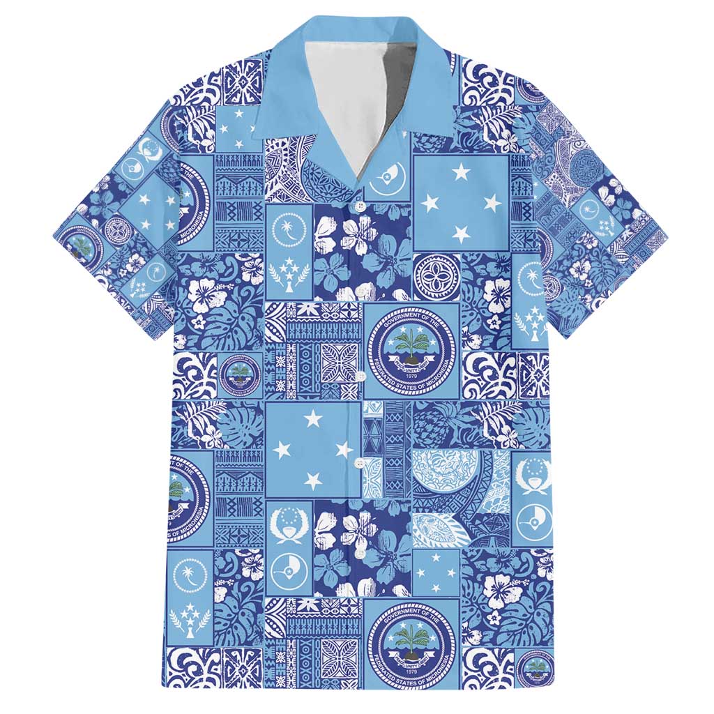 Federated States of Micronesia Merry Christmas Hawaiian Shirt Pacific Patchwork Xmas Vibes - Polynesian Pride