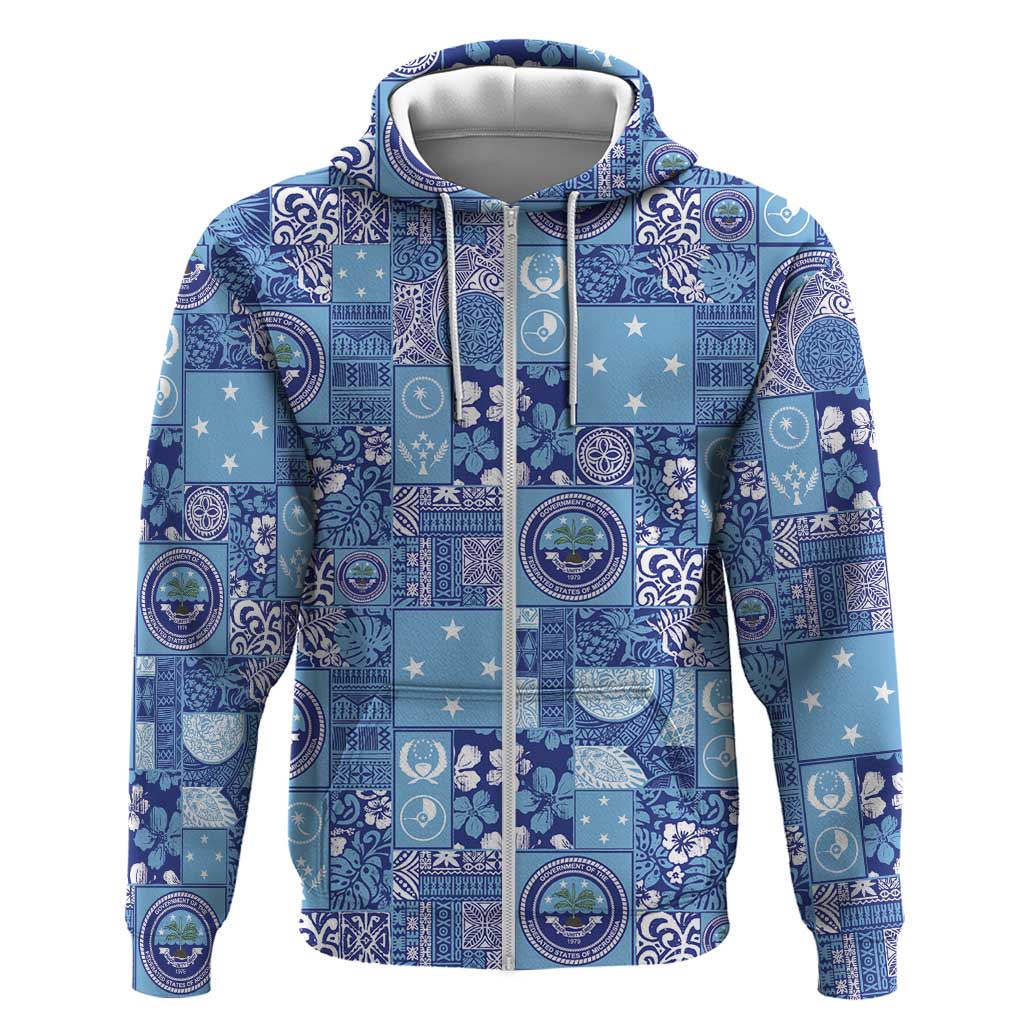 Federated States of Micronesia Merry Christmas Hoodie Pacific Patchwork Xmas Vibes - Polynesian Pride