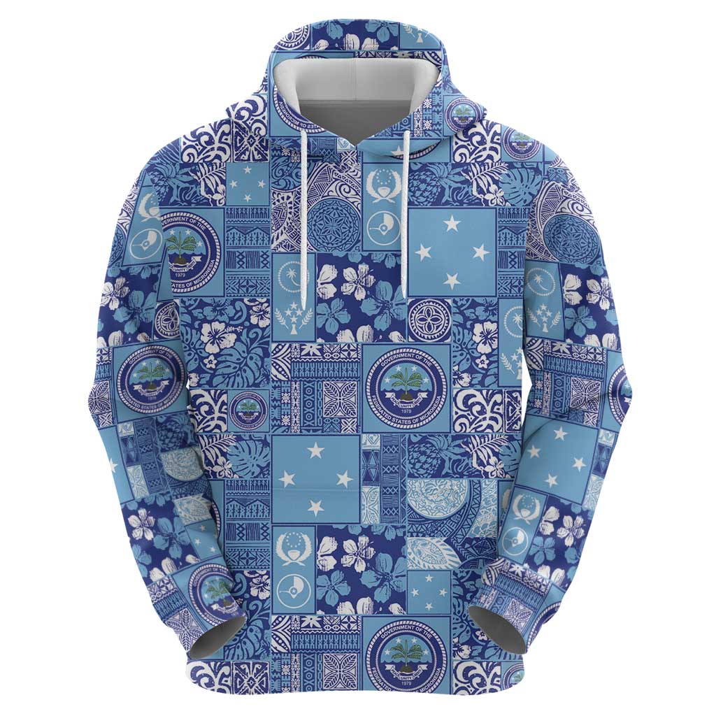 Federated States of Micronesia Merry Christmas Hoodie Pacific Patchwork Xmas Vibes - Polynesian Pride