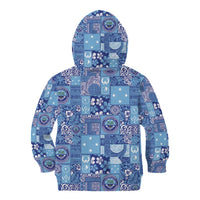 Federated States of Micronesia Merry Christmas Kid Hoodie Pacific Patchwork Xmas Vibes - Polynesian Pride