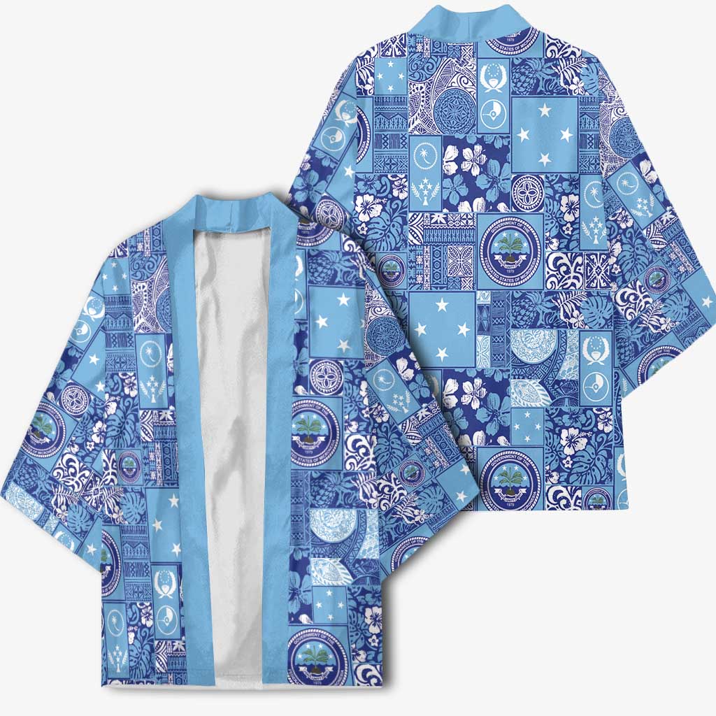Federated States of Micronesia Merry Christmas Kimono Pacific Patchwork Xmas Vibes - Polynesian Pride