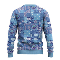Federated States of Micronesia Merry Christmas Ugly Christmas Sweater Pacific Patchwork Xmas Vibes - Polynesian Pride