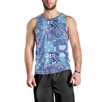 Federated States of Micronesia Merry Christmas Men Tank Top Pacific Patchwork Xmas Vibes - Polynesian Pride