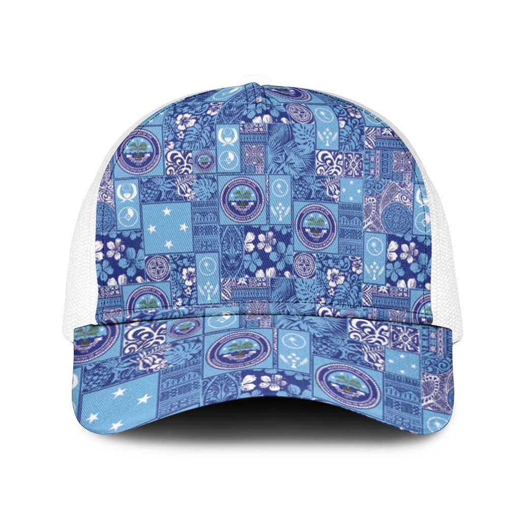 Federated States of Micronesia Merry Christmas Mesh Trucker Cap Pacific Patchwork Xmas Vibes - Polynesian Pride