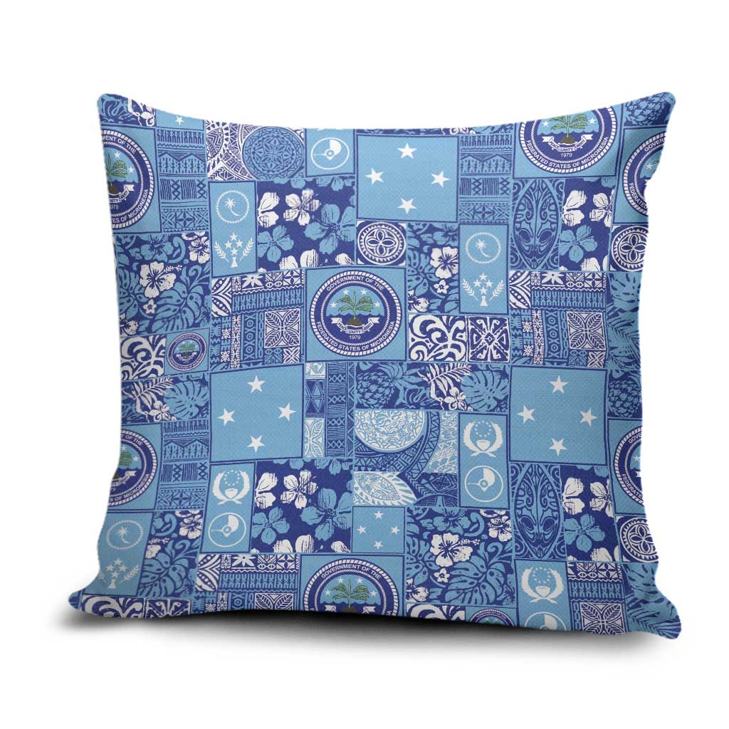 Federated States of Micronesia Merry Christmas Pillow Cover Pacific Patchwork Xmas Vibes - Polynesian Pride