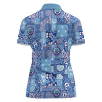 Federated States of Micronesia Merry Christmas Women Polo Shirt Pacific Patchwork Xmas Vibes - Polynesian Pride