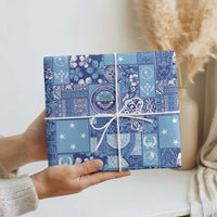 Federated States of Micronesia Merry Christmas Wrapping Paper Pacific Patchwork Xmas Vibes - Polynesian Pride