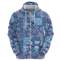 Federated States of Micronesia Merry Christmas Zip Hoodie Pacific Patchwork Xmas Vibes - Polynesian Pride