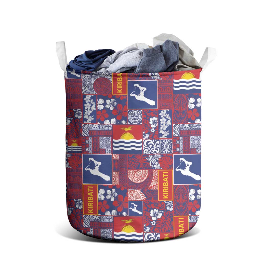 Kiribati Tekeraoi n te Kiritimati Laundry Basket Pacific Patchwork Xmas Vibes - Polynesian Pride