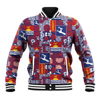 Kiribati Tekeraoi n te Kiritimati Baseball Jacket Pacific Patchwork Xmas Vibes - Polynesian Pride