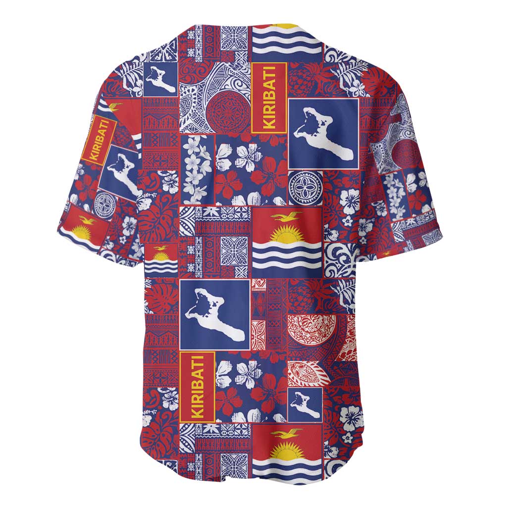 Kiribati Tekeraoi n te Kiritimati Baseball Jersey Pacific Patchwork Xmas Vibes - Polynesian Pride