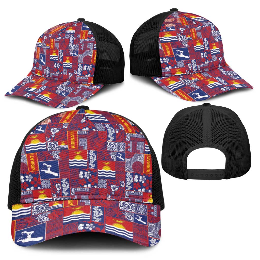 Kiribati Tekeraoi n te Kiritimati Baseball Net Cap Pacific Patchwork Xmas Vibes - Polynesian Pride