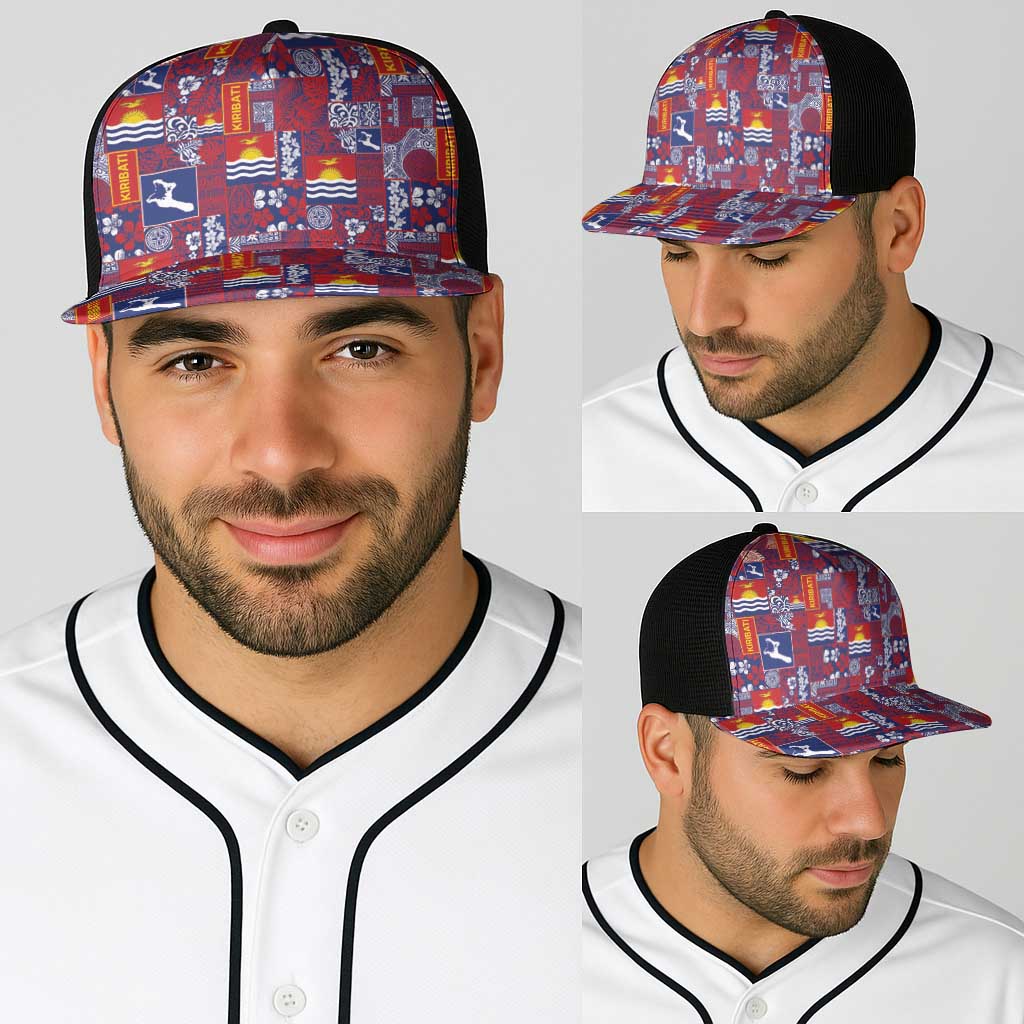Kiribati Tekeraoi n te Kiritimati Baseball Net Cap Pacific Patchwork Xmas Vibes - Polynesian Pride