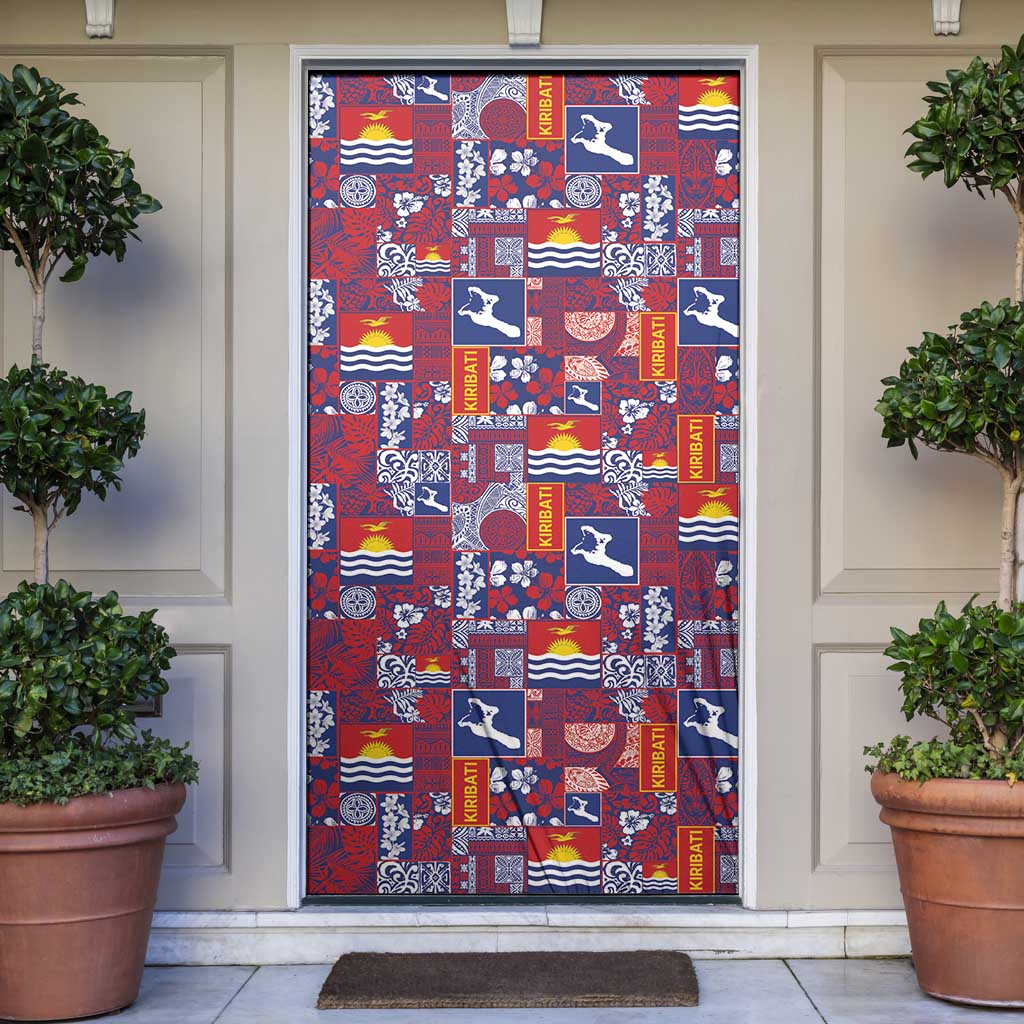 Kiribati Tekeraoi n te Kiritimati Door Cover Pacific Patchwork Xmas Vibes - Polynesian Pride