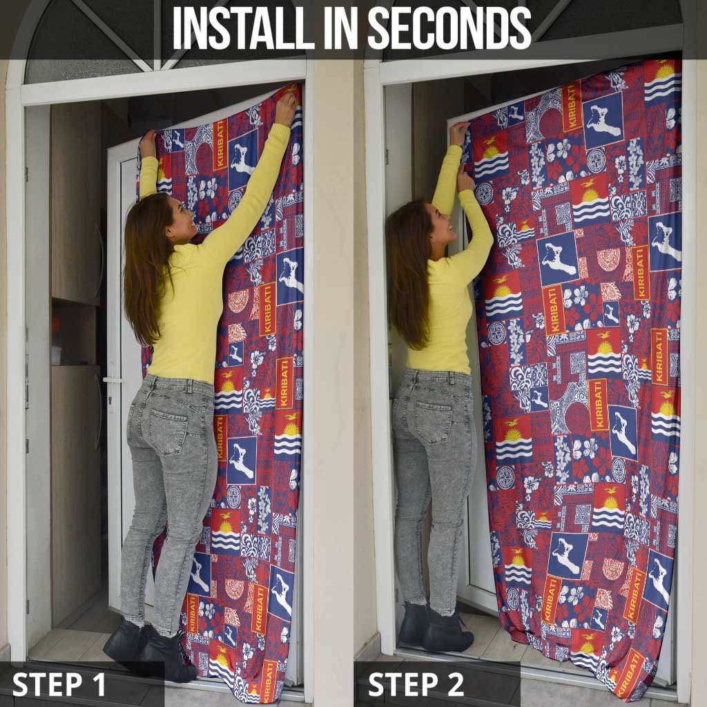 Kiribati Tekeraoi n te Kiritimati Door Cover Pacific Patchwork Xmas Vibes - Polynesian Pride
