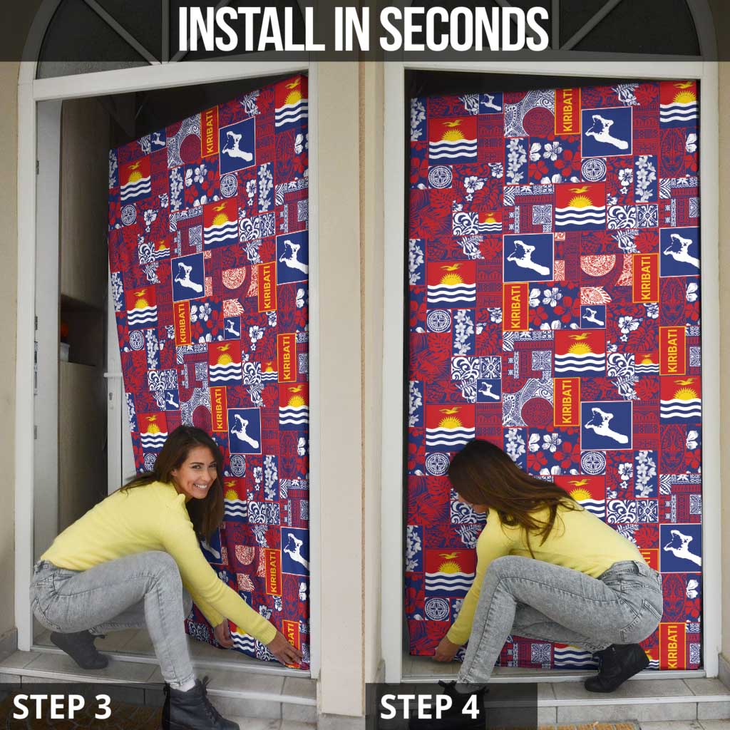 Kiribati Tekeraoi n te Kiritimati Door Cover Pacific Patchwork Xmas Vibes - Polynesian Pride