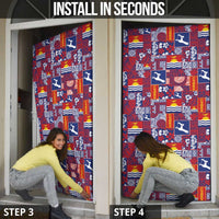 Kiribati Tekeraoi n te Kiritimati Door Cover Pacific Patchwork Xmas Vibes - Polynesian Pride