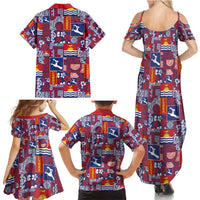 Kiribati Tekeraoi n te Kiritimati Family Matching Summer Maxi Dress and Hawaiian Shirt Pacific Patchwork Xmas Vibes - Polynesian Pride