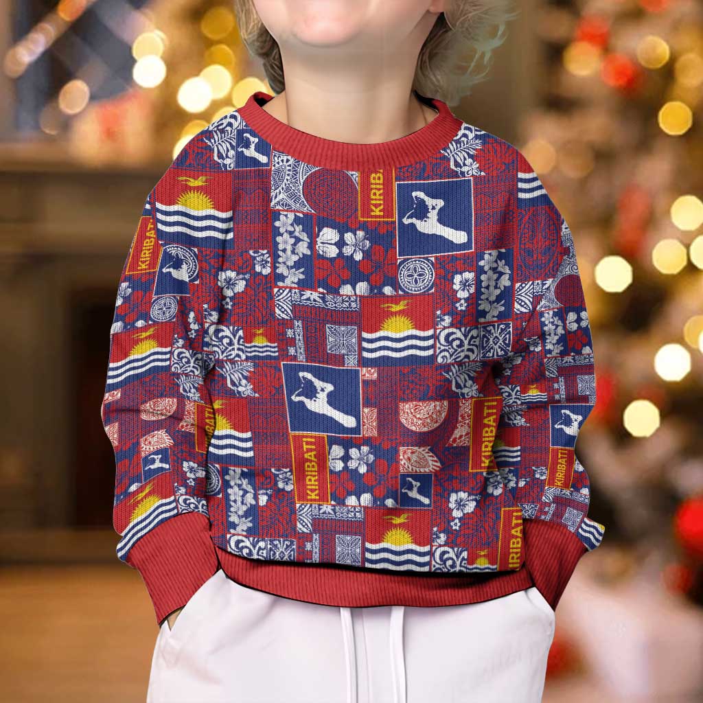 Kiribati Tekeraoi n te Kiritimati Kid Ugly Christmas Sweater Pacific Patchwork Xmas Vibes - Polynesian Pride