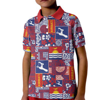 Kiribati Tekeraoi n te Kiritimati Kid Polo Shirt Pacific Patchwork Xmas Vibes - Polynesian Pride