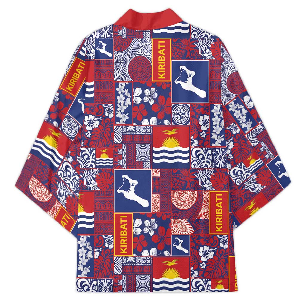 Kiribati Tekeraoi n te Kiritimati Kimono Pacific Patchwork Xmas Vibes - Polynesian Pride
