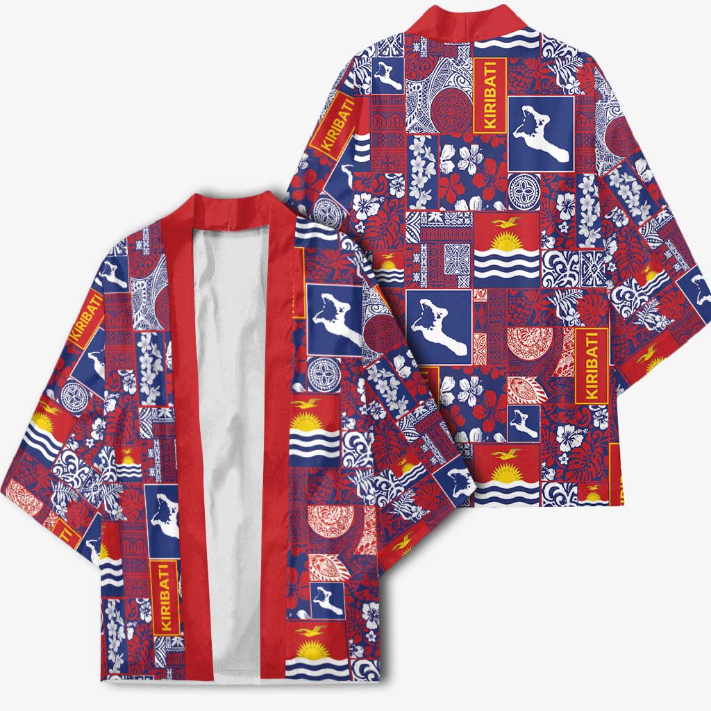 Kiribati Tekeraoi n te Kiritimati Kimono Pacific Patchwork Xmas Vibes - Polynesian Pride