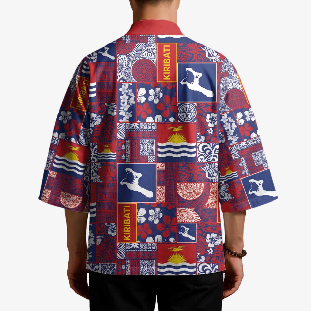 Kiribati Tekeraoi n te Kiritimati Kimono Pacific Patchwork Xmas Vibes - Polynesian Pride