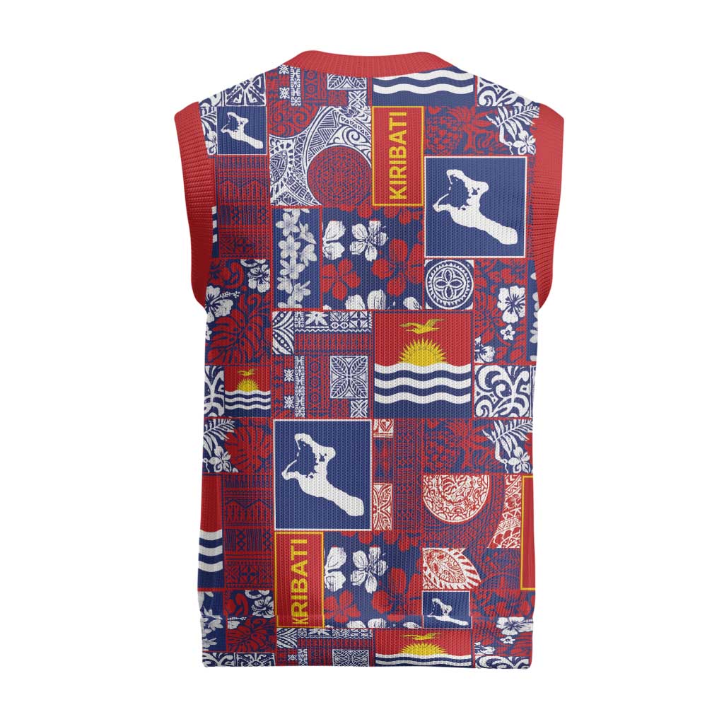 Kiribati Tekeraoi n te Kiritimati Christmas Knitted V-Neck Vest Pacific Patchwork Xmas Vibes - Polynesian Pride