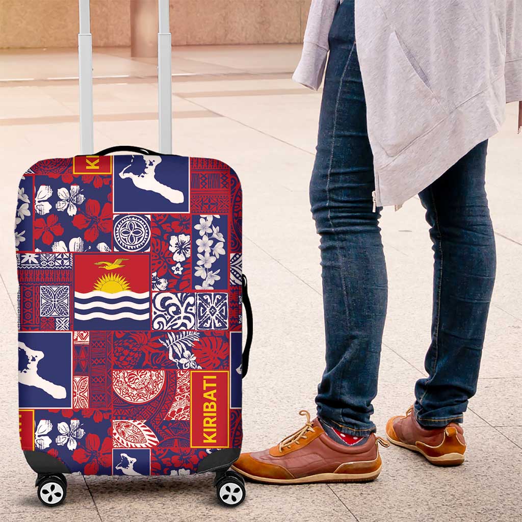 Kiribati Tekeraoi n te Kiritimati Luggage Cover Pacific Patchwork Xmas Vibes - Polynesian Pride