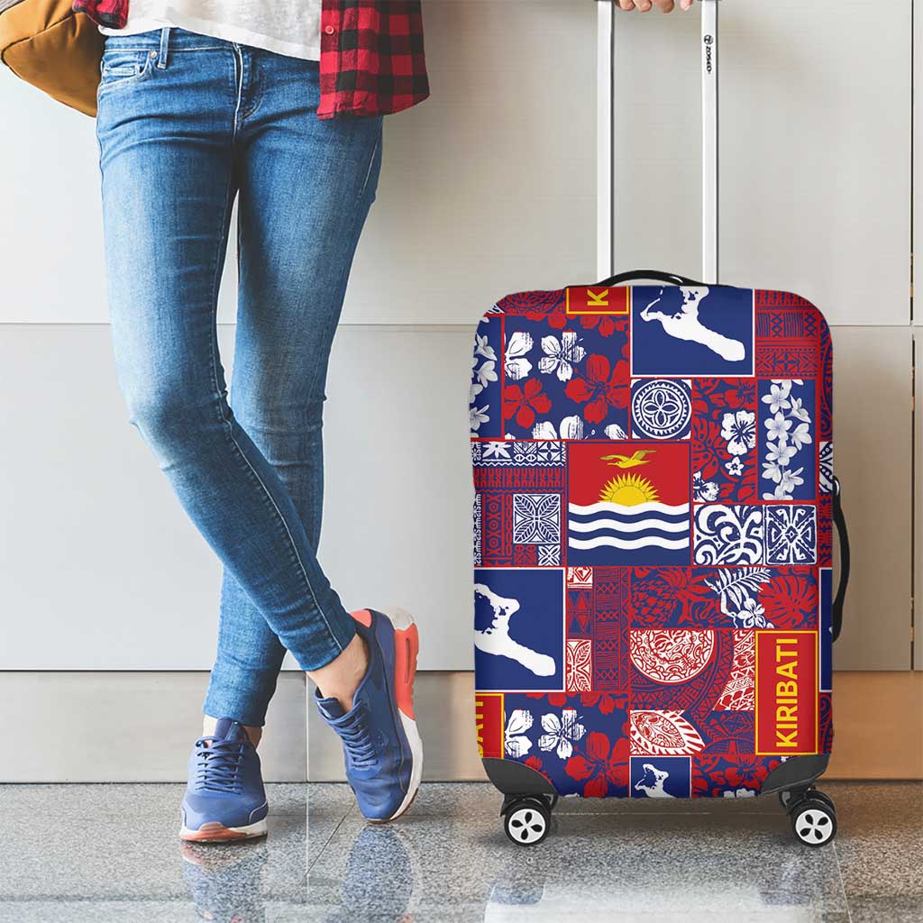 Kiribati Tekeraoi n te Kiritimati Luggage Cover Pacific Patchwork Xmas Vibes - Polynesian Pride