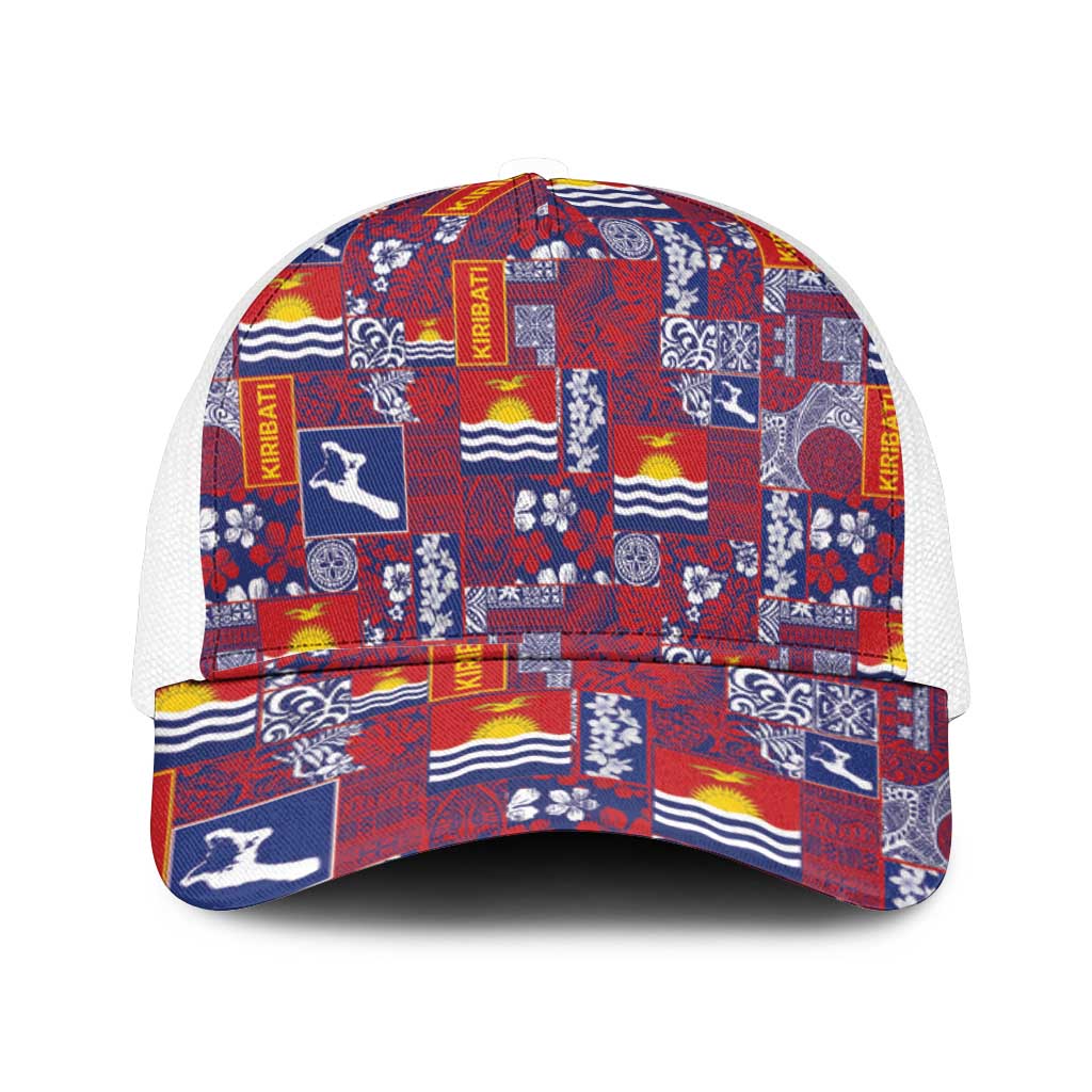 Kiribati Tekeraoi n te Kiritimati Mesh Trucker Cap Pacific Patchwork Xmas Vibes - Polynesian Pride