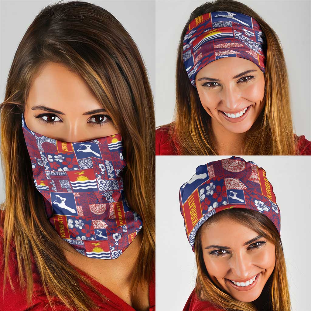Kiribati Tekeraoi n te Kiritimati Neck Gaiter Pacific Patchwork Xmas Vibes - Polynesian Pride
