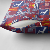 Kiribati Tekeraoi n te Kiritimati Pillow Cover Pacific Patchwork Xmas Vibes - Polynesian Pride