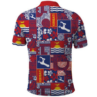 Kiribati Tekeraoi n te Kiritimati Polo Shirt Pacific Patchwork Xmas Vibes - Polynesian Pride