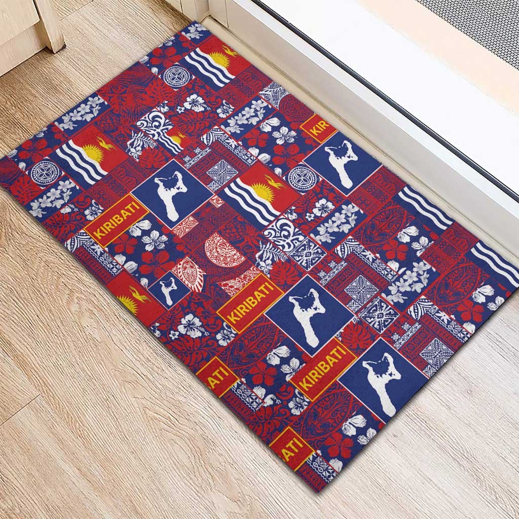 Kiribati Tekeraoi n te Kiritimati Rubber Doormat Pacific Patchwork Xmas Vibes - Polynesian Pride