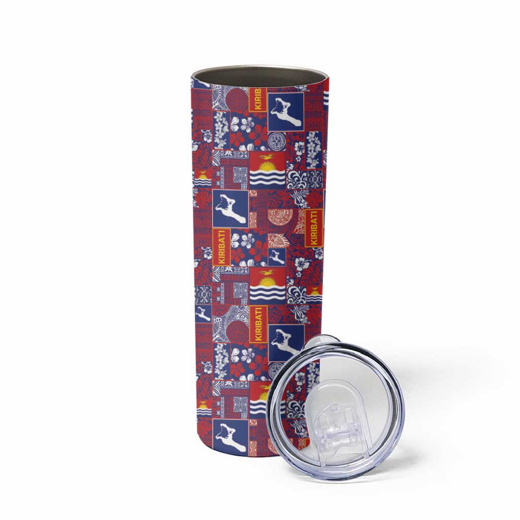 Kiribati Tekeraoi n te Kiritimati Skinny Tumbler Pacific Patchwork Xmas Vibes - Polynesian Pride