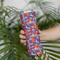 Kiribati Tekeraoi n te Kiritimati Skinny Tumbler Pacific Patchwork Xmas Vibes - Polynesian Pride
