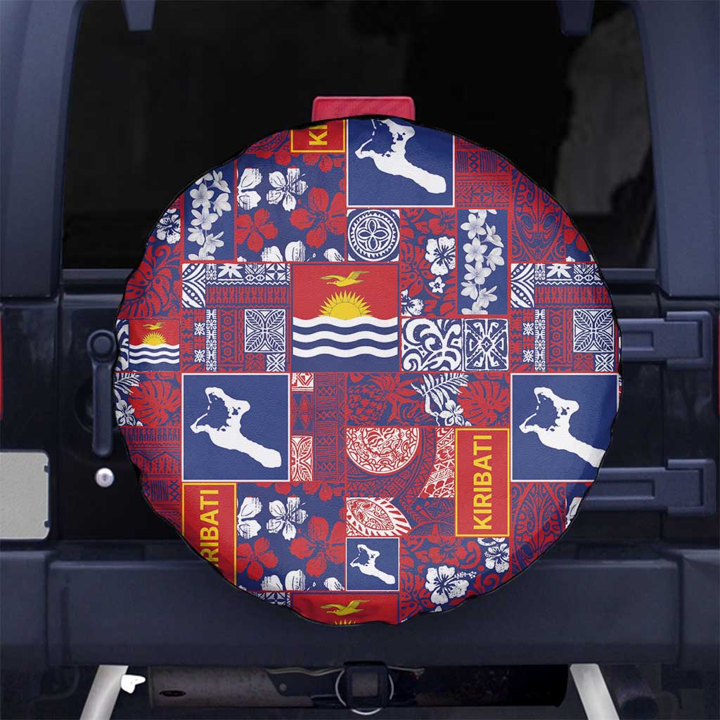 Kiribati Tekeraoi n te Kiritimati Spare Tire Cover Pacific Patchwork Xmas Vibes - Polynesian Pride