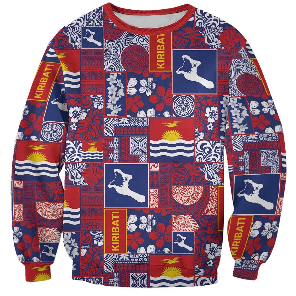 Kiribati Tekeraoi n te Kiritimati Sweatshirt Pacific Patchwork Xmas Vibes - Polynesian Pride