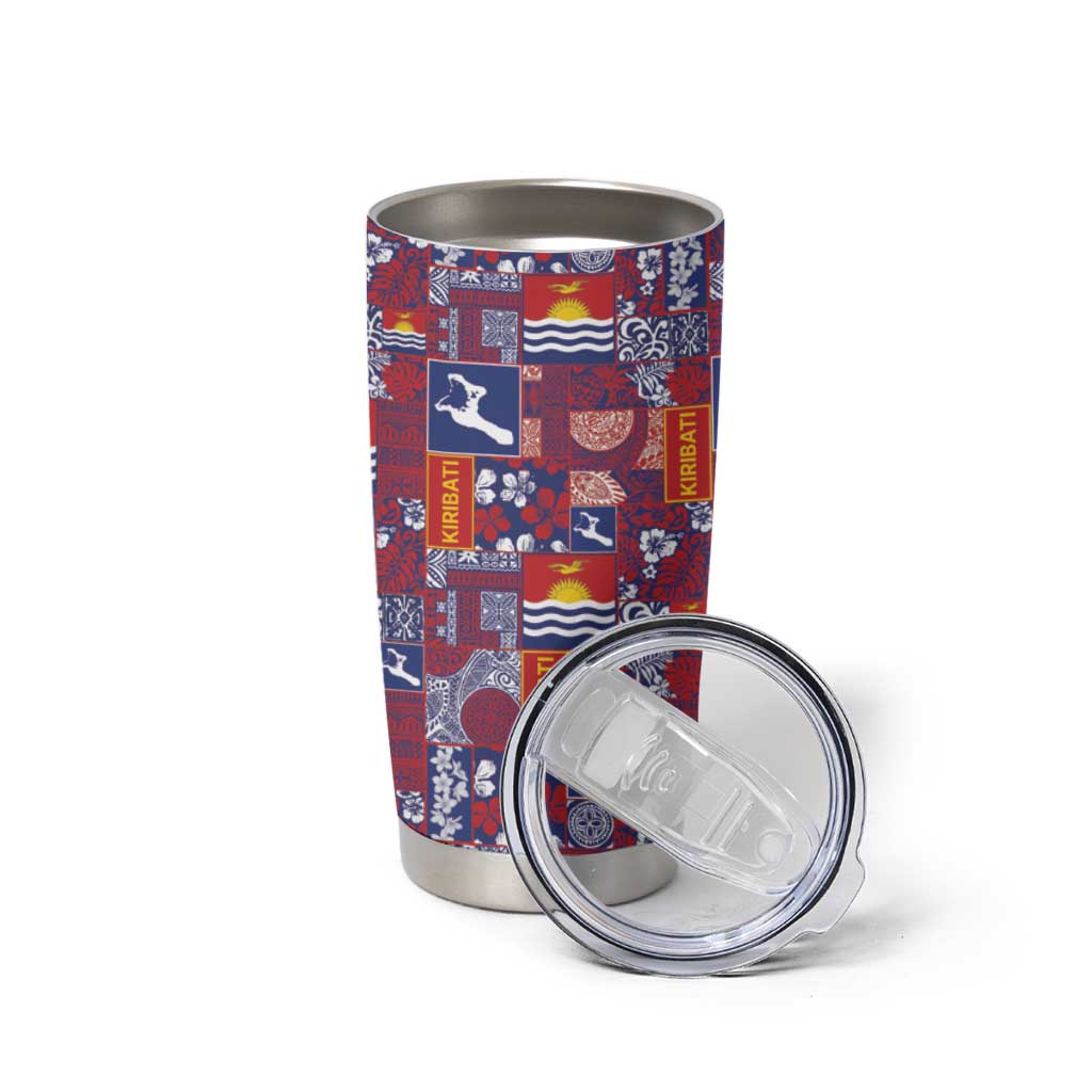 Kiribati Tekeraoi n te Kiritimati Tumbler Cup Pacific Patchwork Xmas Vibes - Polynesian Pride