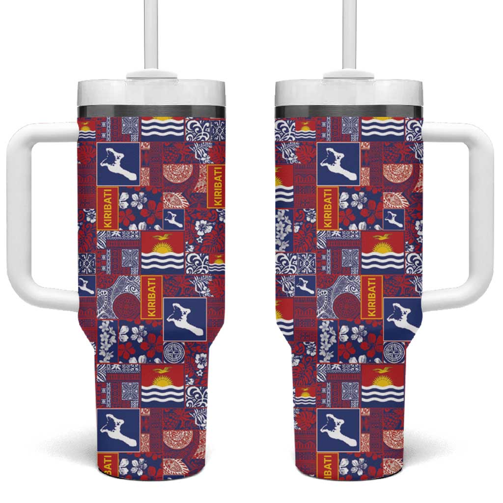 Kiribati Tekeraoi n te Kiritimati Tumbler With Handle Pacific Patchwork Xmas Vibes - Polynesian Pride