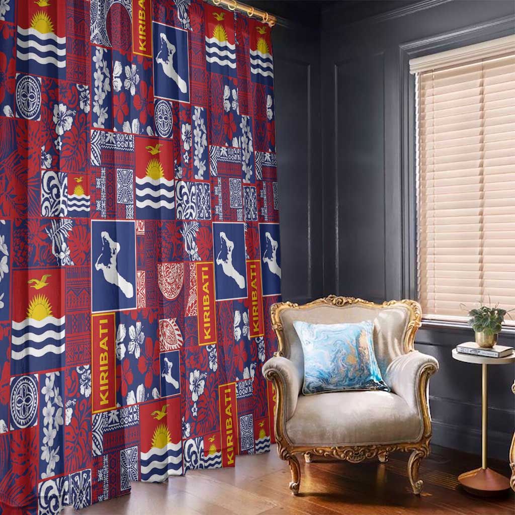 Kiribati Tekeraoi n te Kiritimati Window Curtain Pacific Patchwork Xmas Vibes - Polynesian Pride